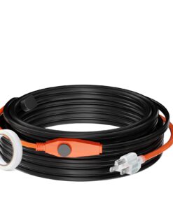 VEVOR 25m Pipe Heating Cable 23W/m with Thermostat – Prevents Freezing for PVC, Metal & Plastic Pipes, IP68 Waterproof