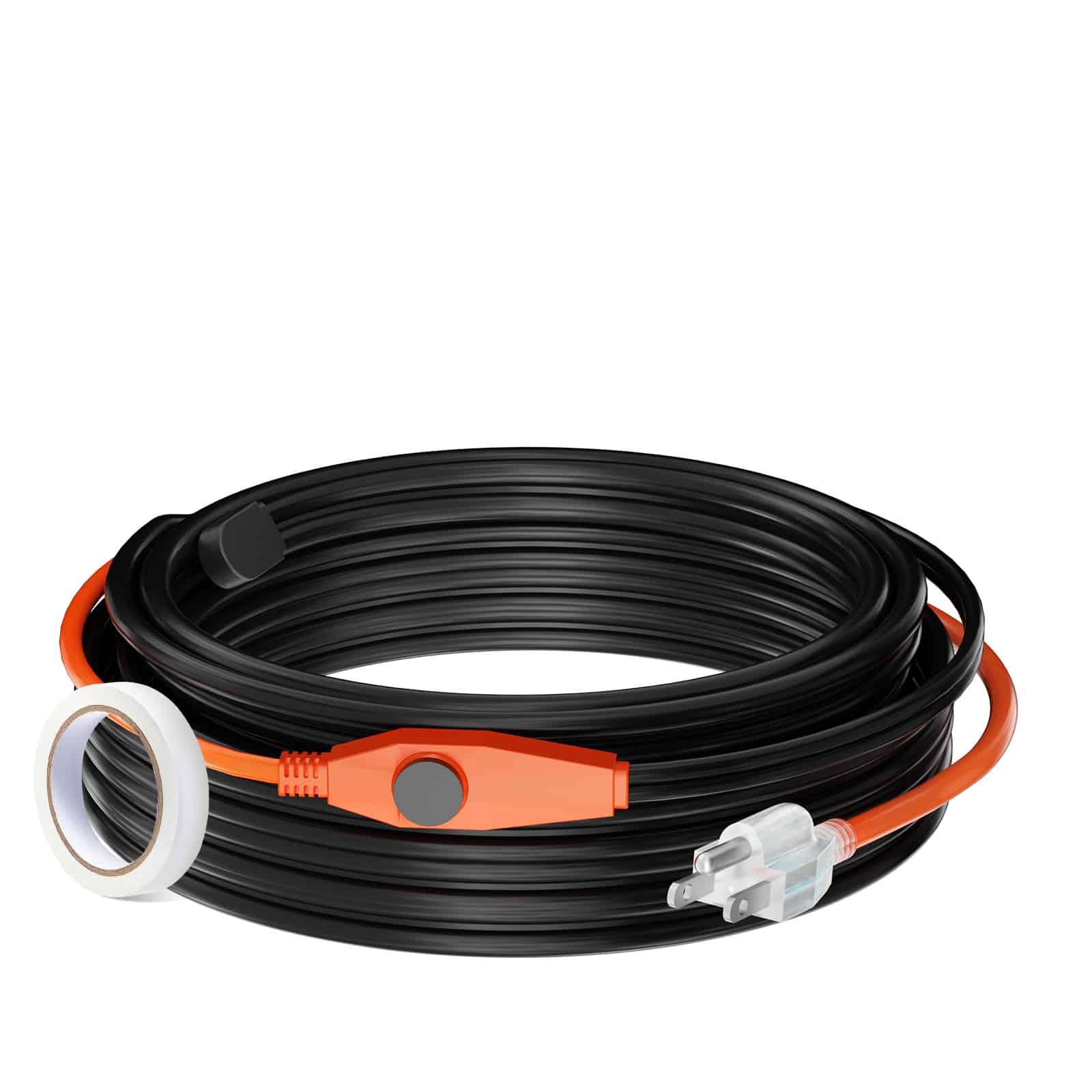 VEVOR 25m Pipe Heating Cable 23W/m with Thermostat – Prevents Freezing for PVC, Metal & Plastic Pipes, IP68 Waterproof