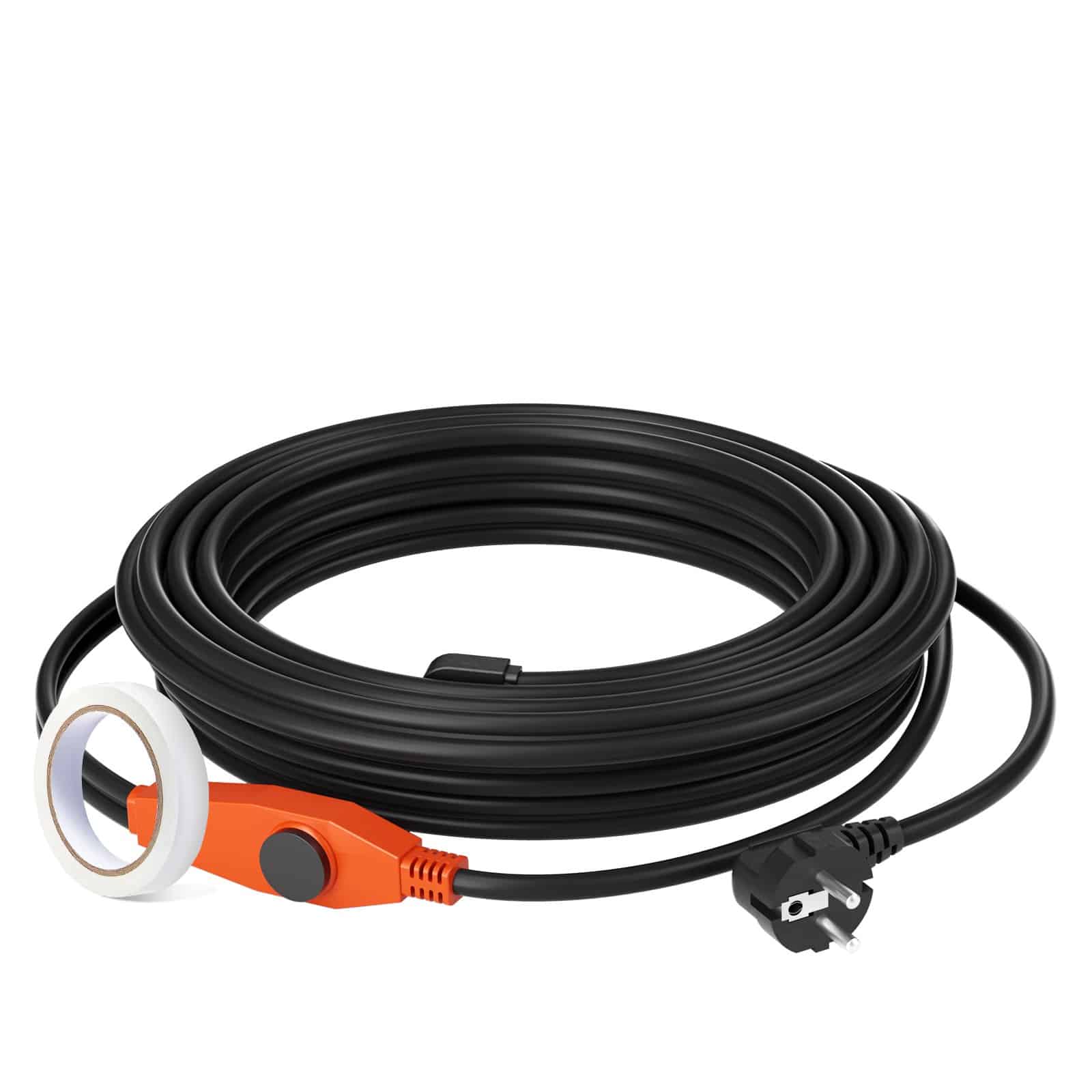 VEVOR 18m Pipe Heating Cable 23W/m with Thermostat – Waterproof Heat Tape for PVC, Metal & Plastic Pipes, Anti-Freeze