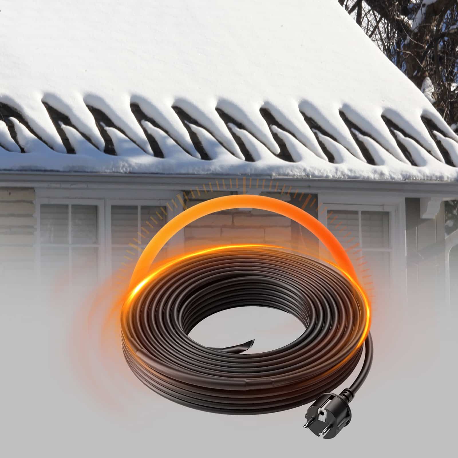 VEVOR 15m Self-Regulating Pipe Heating Cable 16W/m, Roof & Gutter De-icing Heat Tape, IP67 Waterproof, Anti-Freeze Protection - Зображення 8
