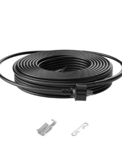 VEVOR 15m Self-Regulating Pipe Heating Cable 16W/m, Roof & Gutter De-icing Heat Tape, IP67 Waterproof, Anti-Freeze Protection