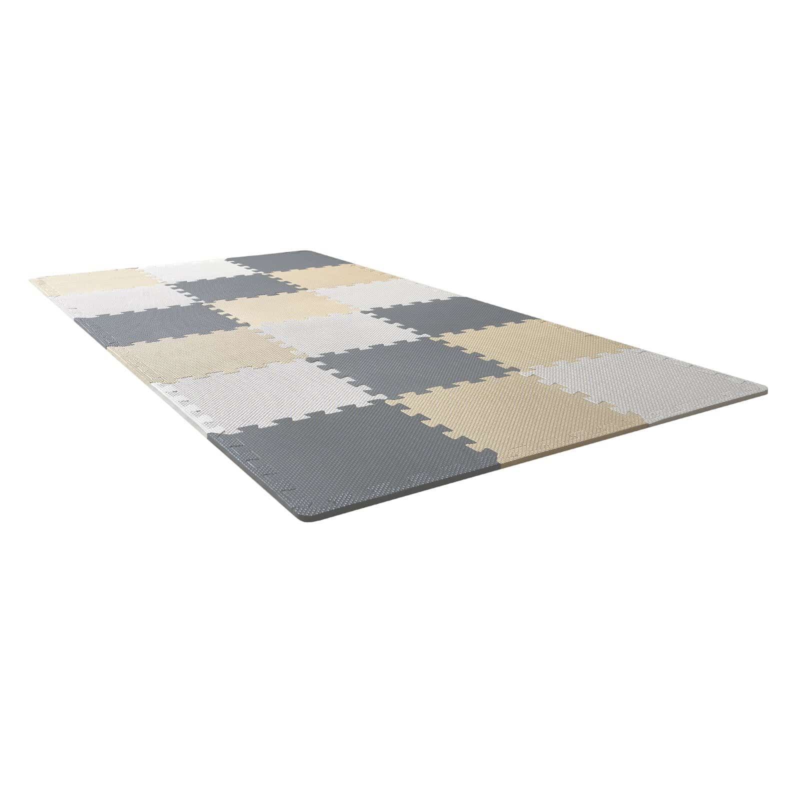 VEVOR Kids Play Mat 16 Tiles, EVA Foam Puzzle Mat 1cm Thick, 30x30cm, 1.5m² Coverage, Interlocking, Camel/Gray/Beige – Paveikslėlis 11
