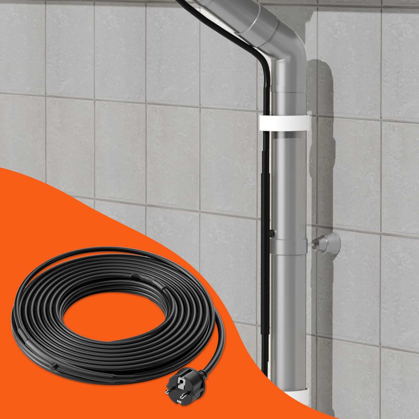 VEVOR 5.5m Self-Regulating Pipe Heating Cable 16.4W/m with Thermostat – Freeze Protection for PVC, Metal & Plastic Pipes - Зображення 8