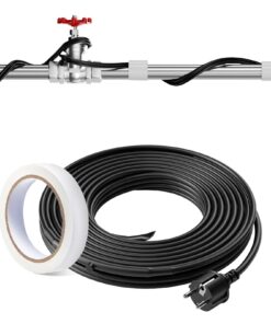 VEVOR 3.7m Self-Regulating Pipe Heating Cable 16.4W/m with Thermostat for PVC, Metal & Plastic Pipes Freeze Protection
