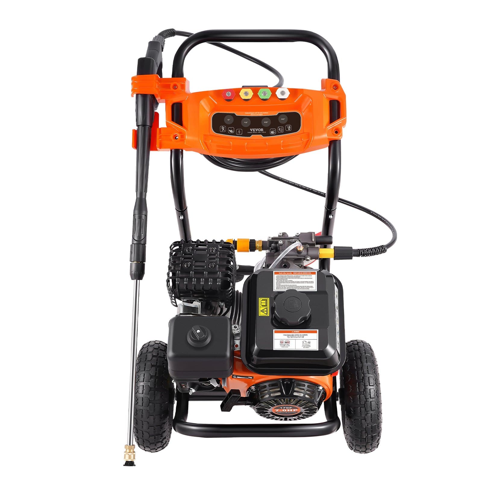 VEVOR 3500 PSI Gas Pressure Washer, 10 L/min, 7 HP, with 5 Nozzles, Aluminum Pump, Spray Gun, for Cars, Patios & Driveways - Pilt 11