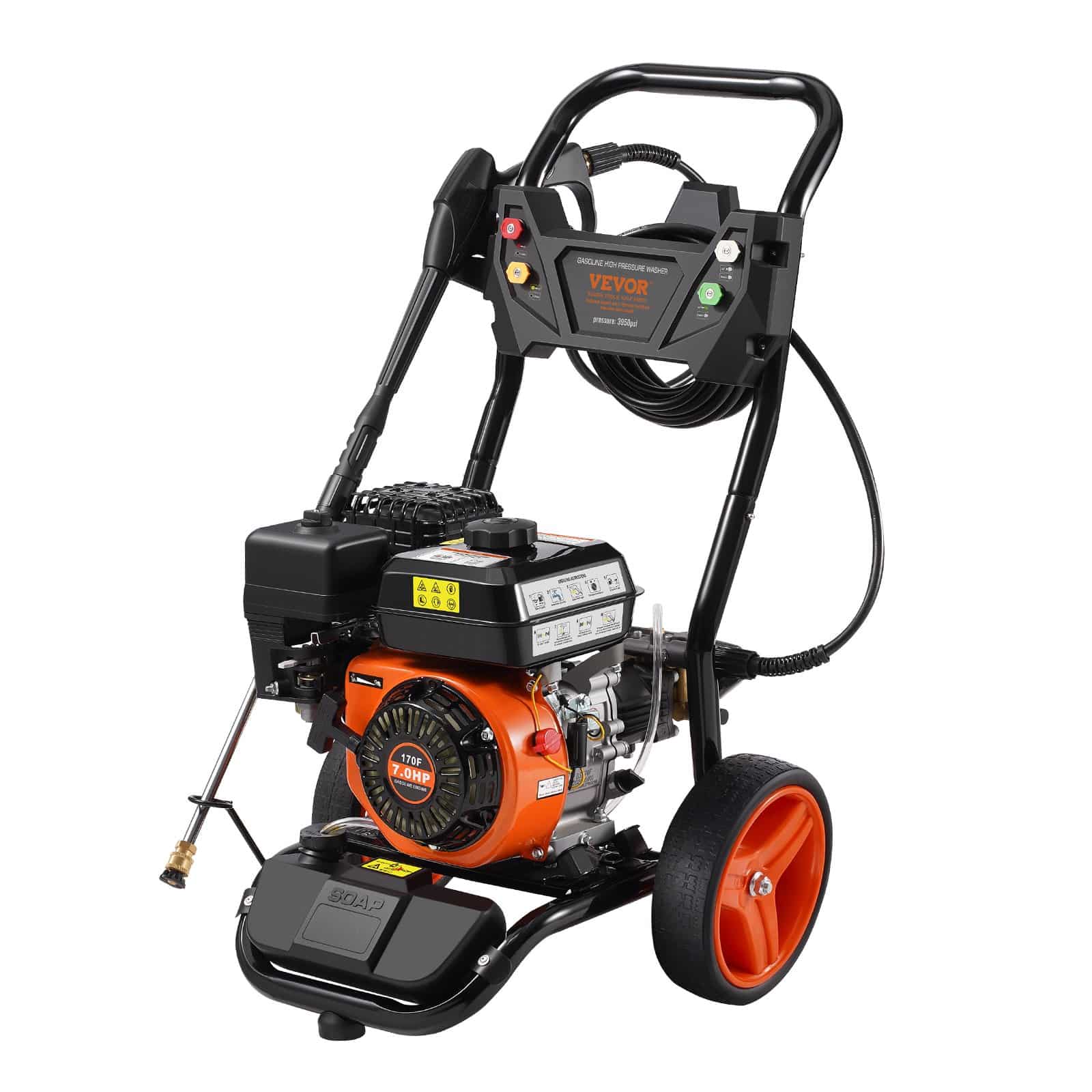 VEVOR Gas Pressure Washer 27240 kPa 10 L/min, 2.6 GPM, Copper Pump, 5 Nozzles, Spray Gun, for Cars, Homes, Driveways, Patios - Зображення 9