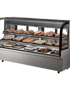 VEVOR 901L Commercial Refrigerated Display Case, 4-Tier LED Bakery Showcase Fridge with Downdraft Cooling & Casters