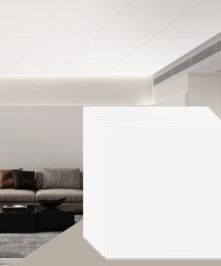 VEVOR потолочные панели 60x60 см, 12 шт, огнестойкий, водонепроницаемый ПВХ, гибкие, легкая установка, белые для дома/офиса