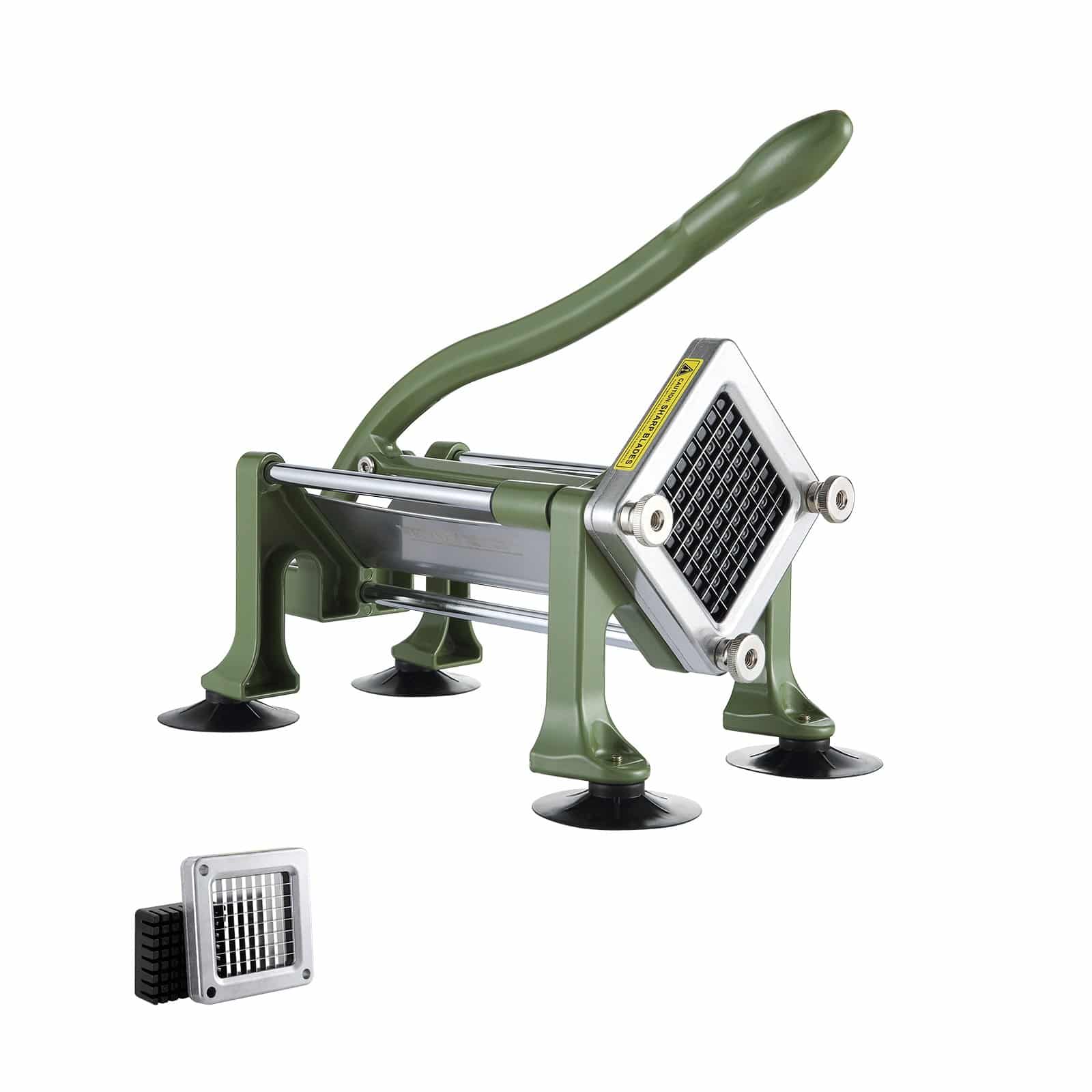 VEVOR Ручна нарізка для картоплі фрі з лезом з нержавіючої сталі 9,5 мм, з присосками, для картоплі, моркви, огірків