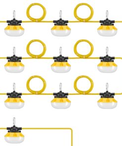 VEVOR 30,5m LED būvlaukuma virtenes gaismas 100W 10000LM IP65 ūdensizturīgas, savienojamas, dienasgaisma 5000K, ETL sertificētas