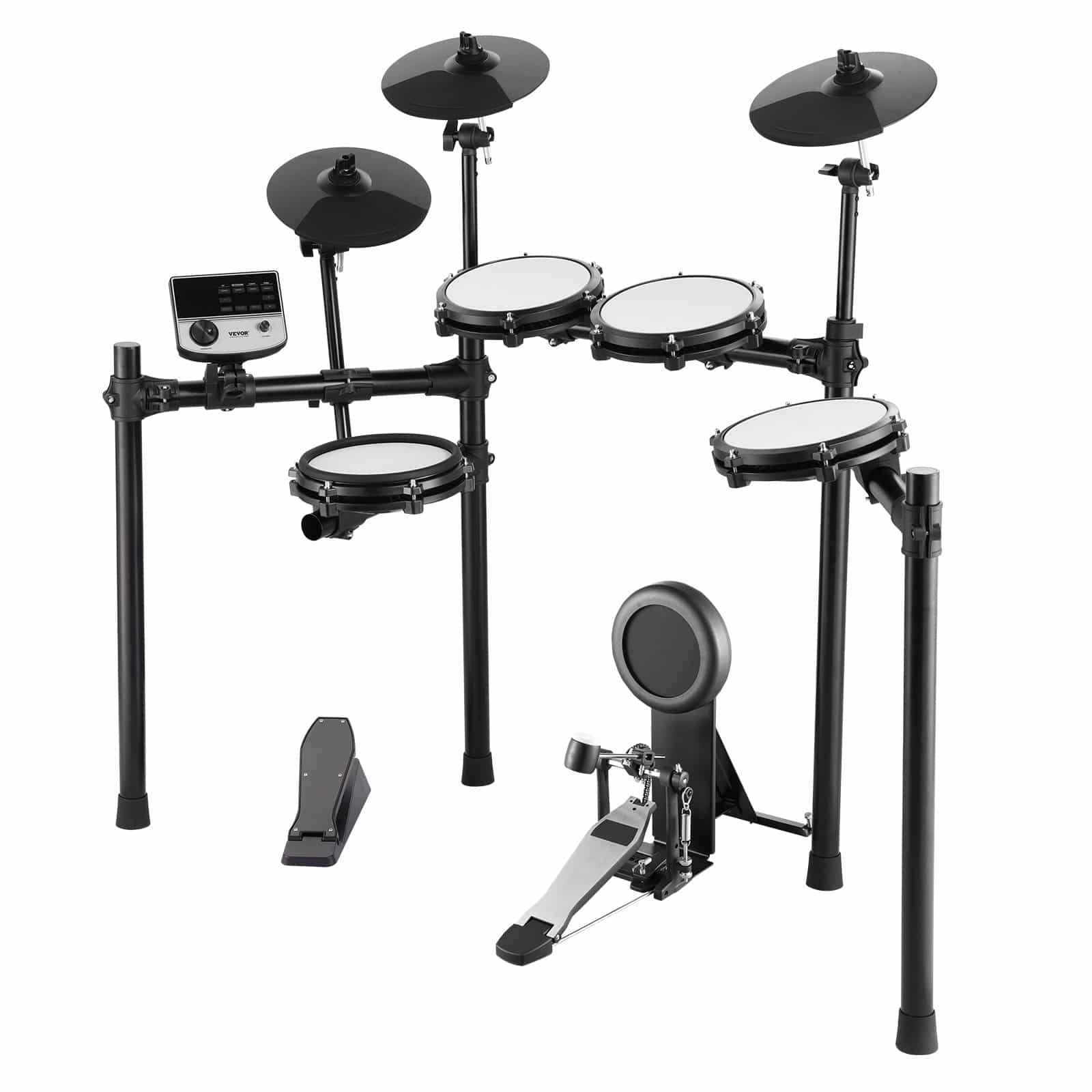 VEVOR Electric Drum Set with 32 Kits, 480 Sounds, USB MIDI, 8in Mesh Drums, 10in Cymbals, Headphones & Stool for Beginners - Pilt 10