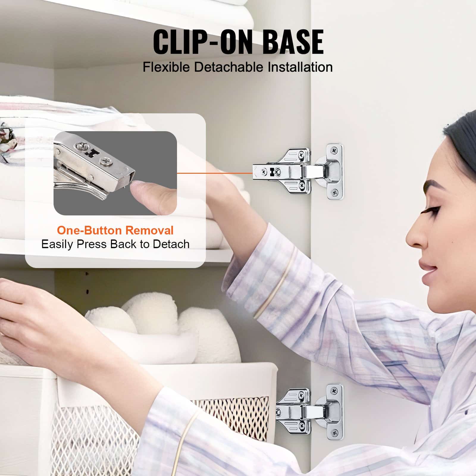 VEVOR Soft Close Cabinet Hinges 40 Pack, 100° Full Overlay Concealed Hinges for Framed & Frameless Cabinets with Screws - Image 4