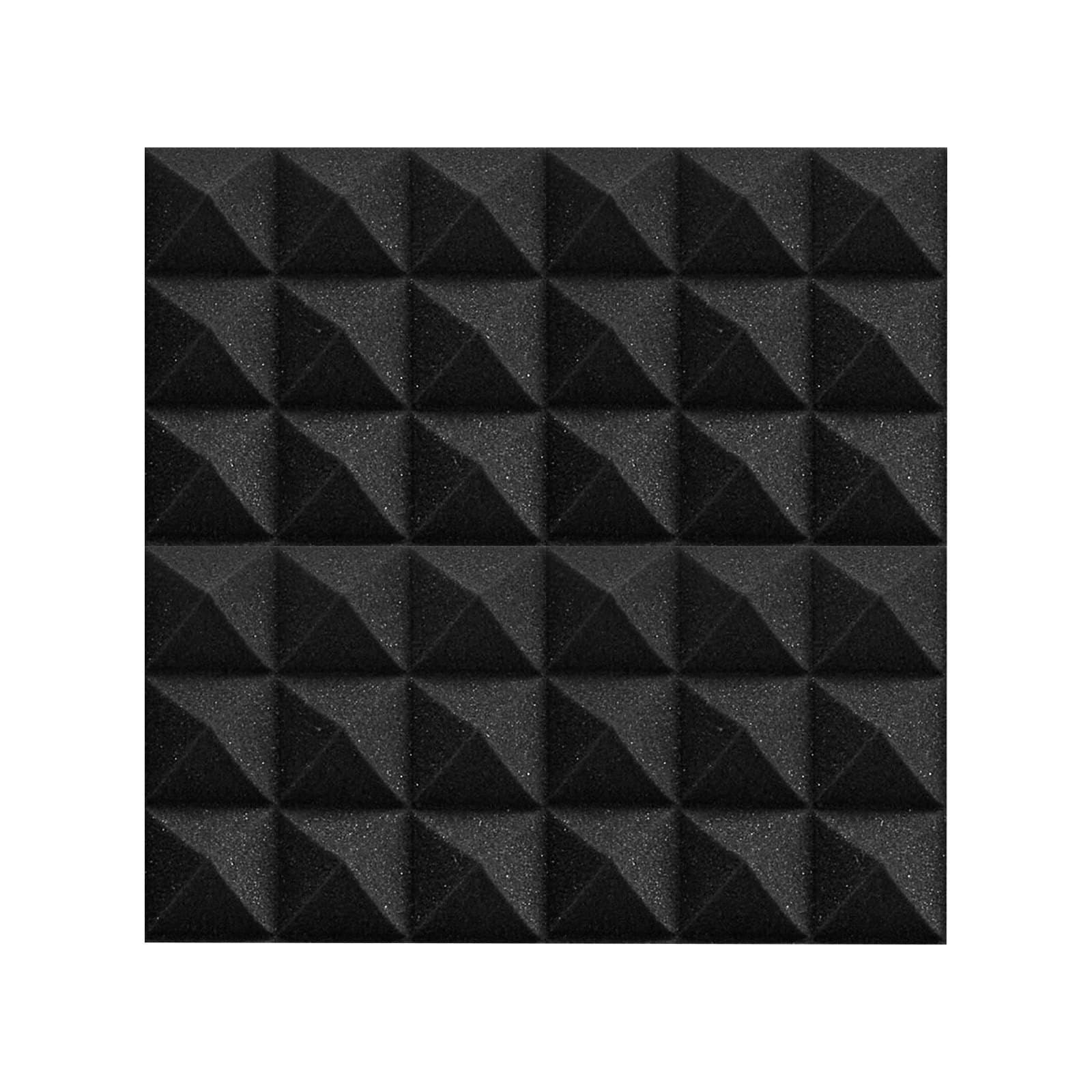 VEVOR 48-Pack Black Adhesive Pyramid Acoustic Foam Panels 30kg/m³, 30x30x5cm, Fire-Resistant Soundproof Panels for Studio & Wall Use — attēls 10