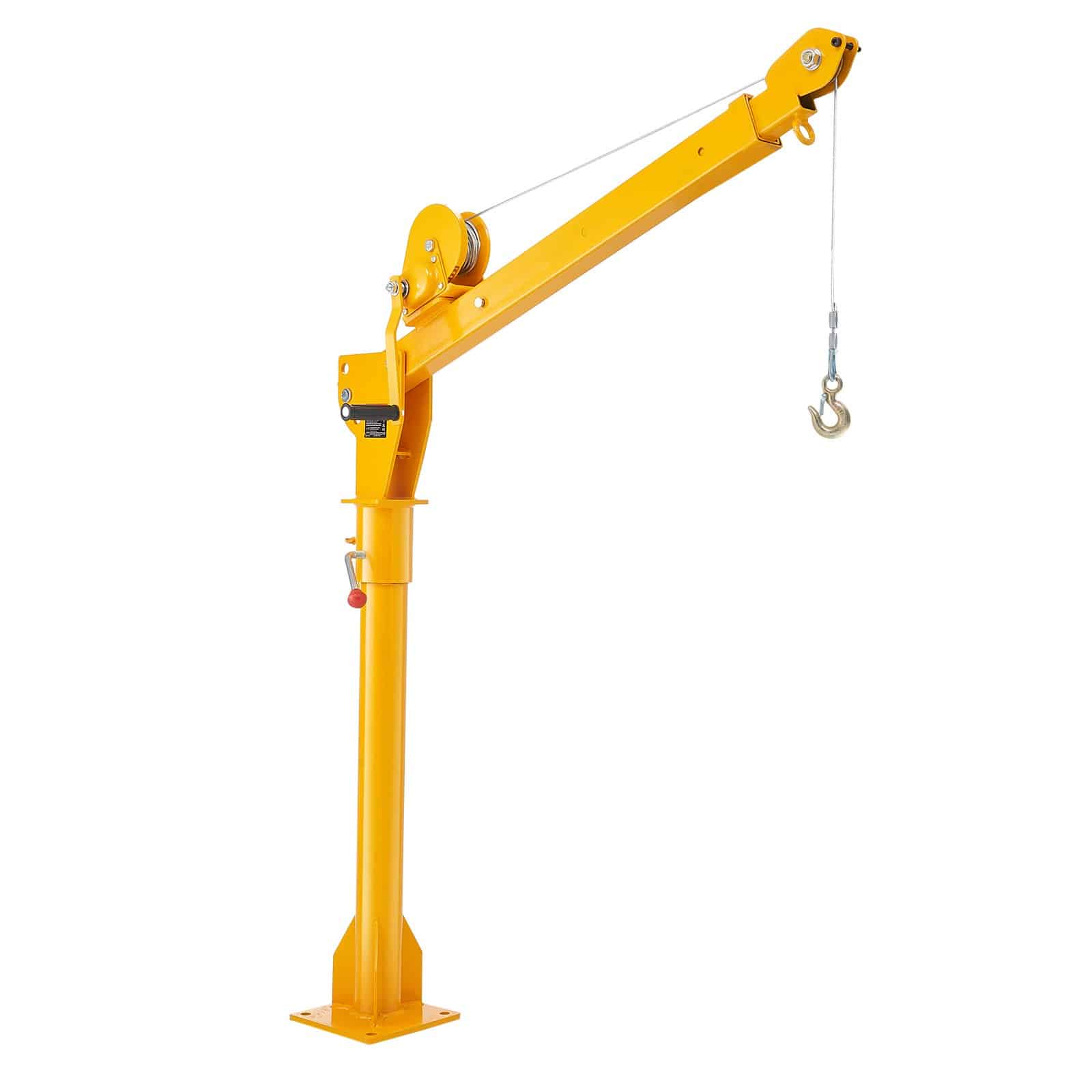 VEVOR Folding Truck Bed Crane with 499 kg Manual Winch, 360° Swivel Steel Jib Arm for Lifting in Construction and Industry - Image 10