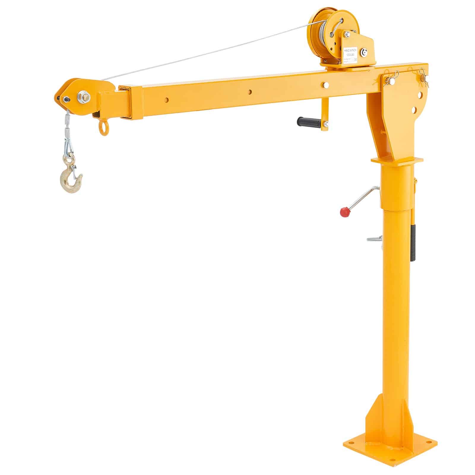 VEVOR Folding Truck Bed Crane with 499 kg Manual Winch, 360° Swivel Steel Jib Arm for Lifting in Construction and Industry - Image 12