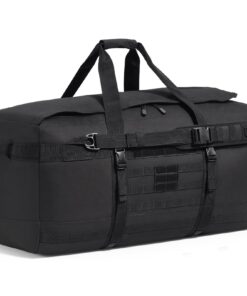 VEVOR 100L Tactical Duffle Bag with MOLLE, Waterproof Gym & Travel Backpack for Men & Women, Black