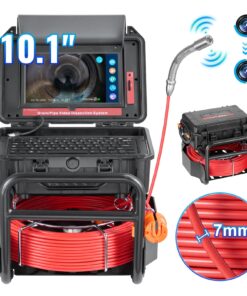 VEVOR 50m Self-Leveling Sewer Inspection Camera with 10.1'' Touchscreen, 512Hz Transmitter, IP68, 12 LEDs, 32GB, Distance Counter