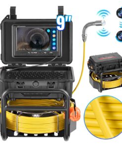 VEVOR 70m Self-Leveling Sewer Inspection Camera with 512Hz Transmitter, 9'' HD Screen, 12 LED Lights, 32GB SD Card