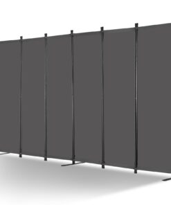 VEVOR 6-Panel Folding Room Divider, Waterproof Oxford Fabric Privacy Screen, Freestanding Partition for Home & Office, Grey
