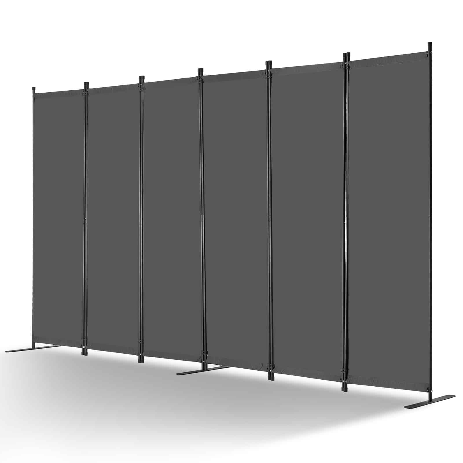 VEVOR 6-Panel Folding Room Divider, Waterproof Oxford Fabric Privacy Screen, Freestanding Partition for Home & Office, Grey