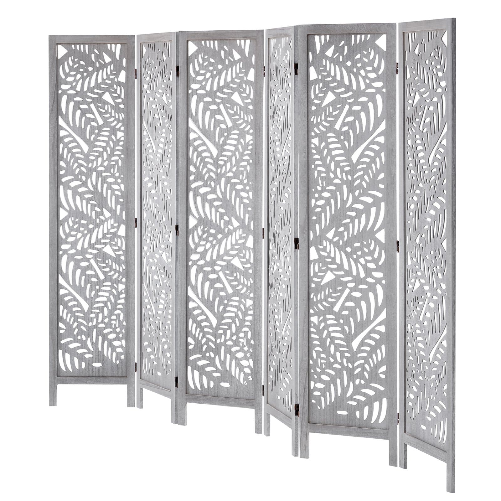 VEVOR 170 cm 6-Panel Wood Room Divider, Carved Folding Privacy Screen, Boho Style Partition for Home, Office, Bedroom, Restaurant - Image 11