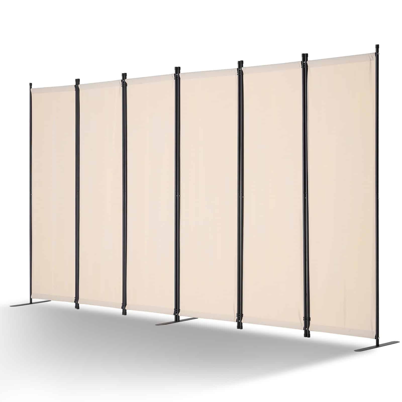 VEVOR 6-Panel Folding Room Divider, Waterproof Oxford Fabric Privacy Screen, Freestanding Partition for Home & Office, Beige