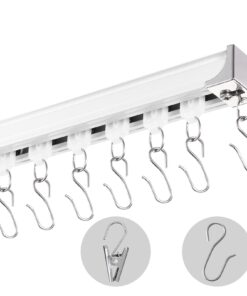 Набор дорожек потолка/настенного занавеса VEVOR 5,4 м, алюминиевая раздвижная система с крючками и оборудованием для делителя комнаты, белый