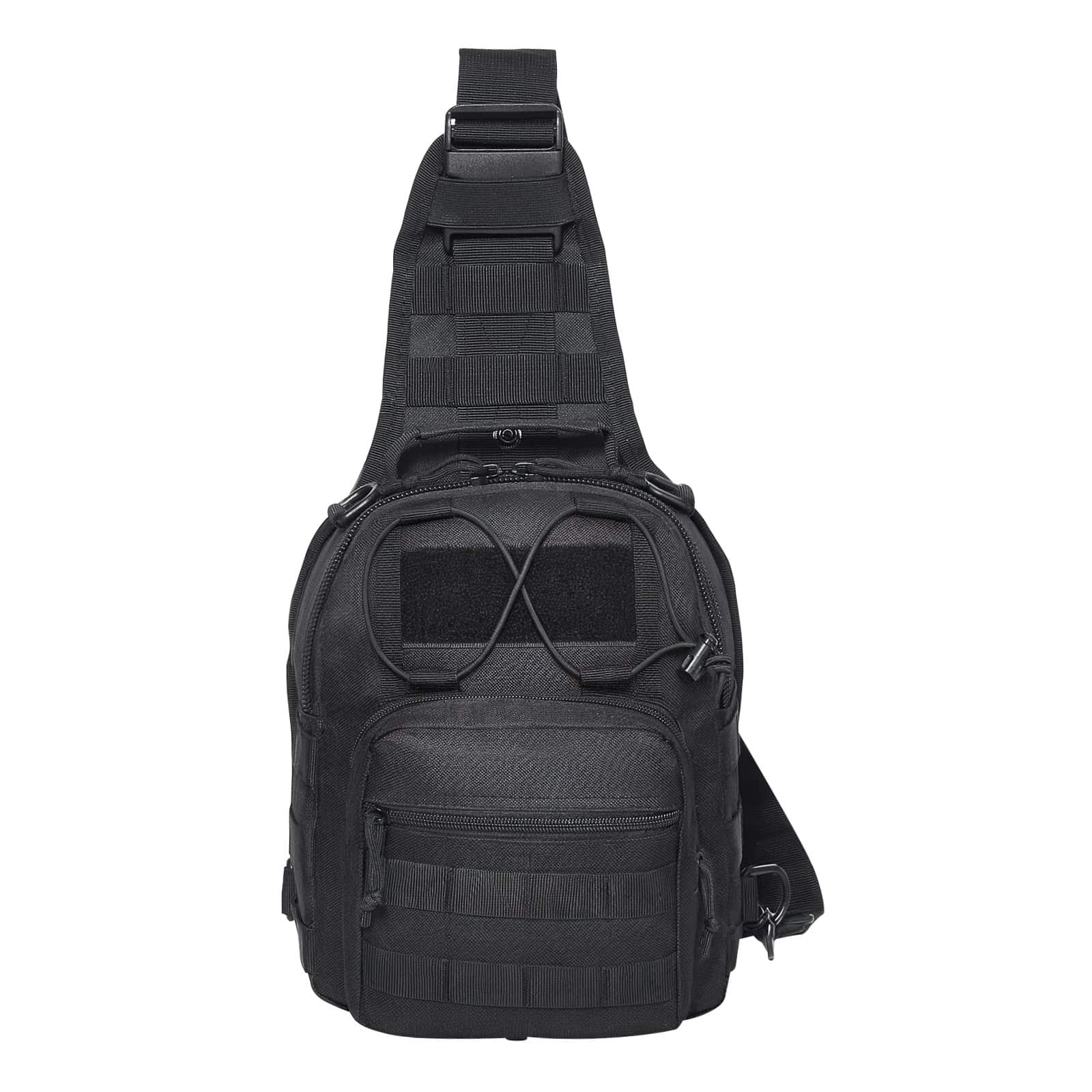 VEVOR 10L Tactical Sling Bag, Waterproof 600D Shoulder Backpack with MOLLE, Multi-Pocket for Hiking, Camping, EDC - Black — attēls 9