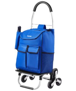 VEVOR 36L Foldable Stair Climber Shopping Cart with 6 Wheels & Oxford Bag – Heavy-Duty Trolley for Groceries & Laundry