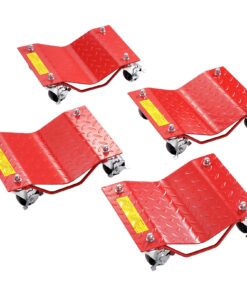 VEVOR Прочные стальные платформы для колес, комплект из 4 шт., грузоподъемность 3628 кг, с тормозами для авто, SUV, прицепов - Красный