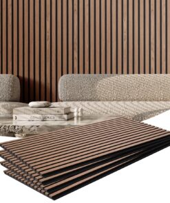 Акустические панели VEVOR Walnut Wood Slat 60x120 см. Настенные панели из МДФ для шумоподавления и современного интерьера Décor, огнестойкие