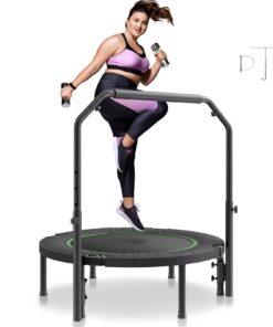 VEVOR складной фитнес-батут 102 см с 4-уровневой регулируемой ручкой, макс. нагрузка 150 кг, тихий для дома и улицы