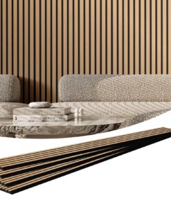 Акустические стеновые панели VEVOR 20x240 см из легкого дуба, планки из МДФ для шумоподавления и внутреннего декора, простая установка, 0,85 NRC