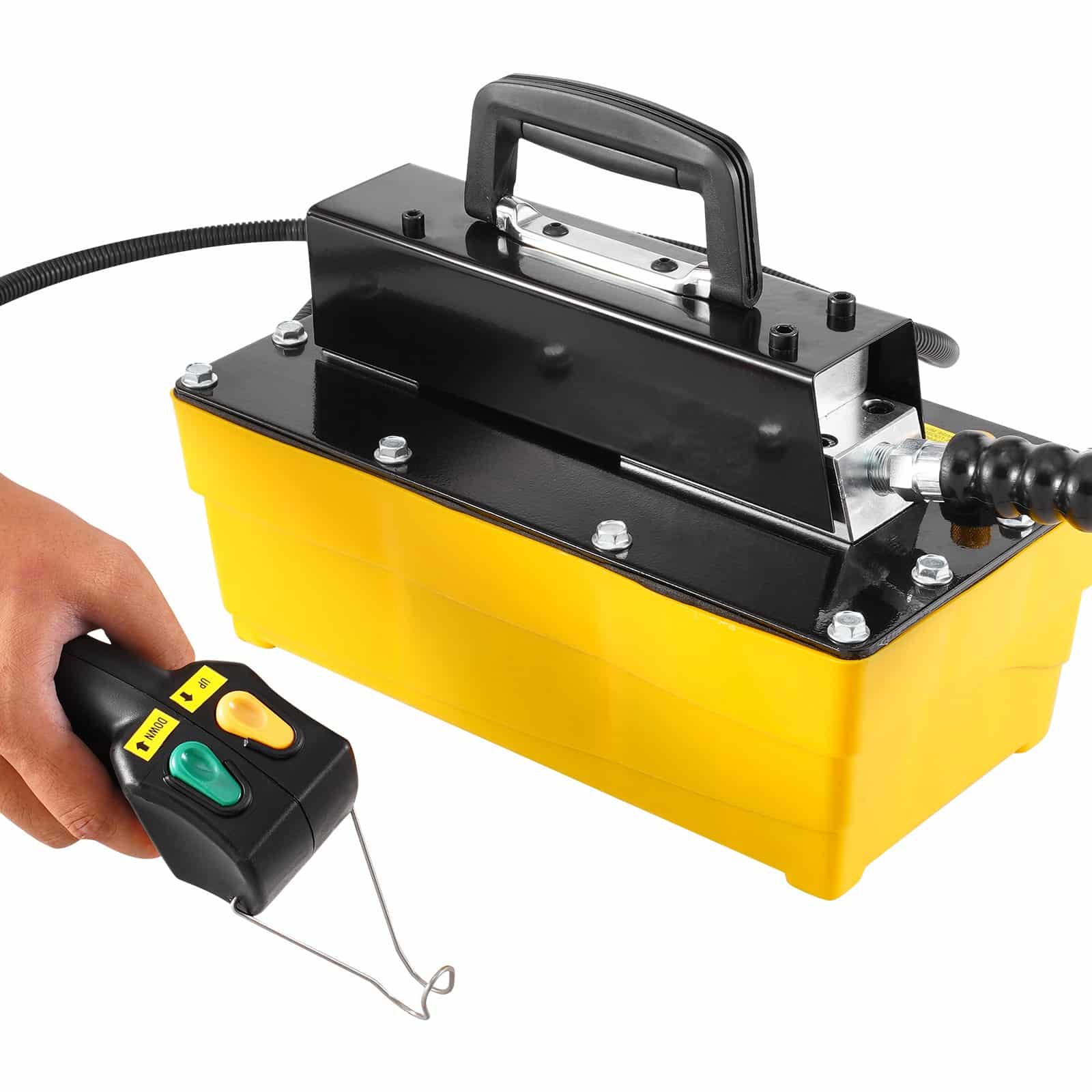 VEVOR 689 bar Air Hydraulic Pump with 2.3 L Tank, Remote Control, 9.5 mm Outlet, 6.4 mm Inlet, for Frame Machines & Presses - Image 12