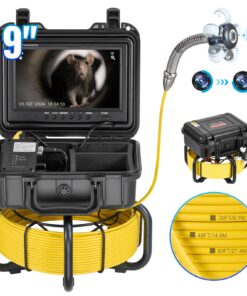 VEVOR 30m Self-Leveling Sewer Inspection Camera with 9" 1080P Screen, 36x Zoom, 12 LED Lights, IP68, 32GB Card