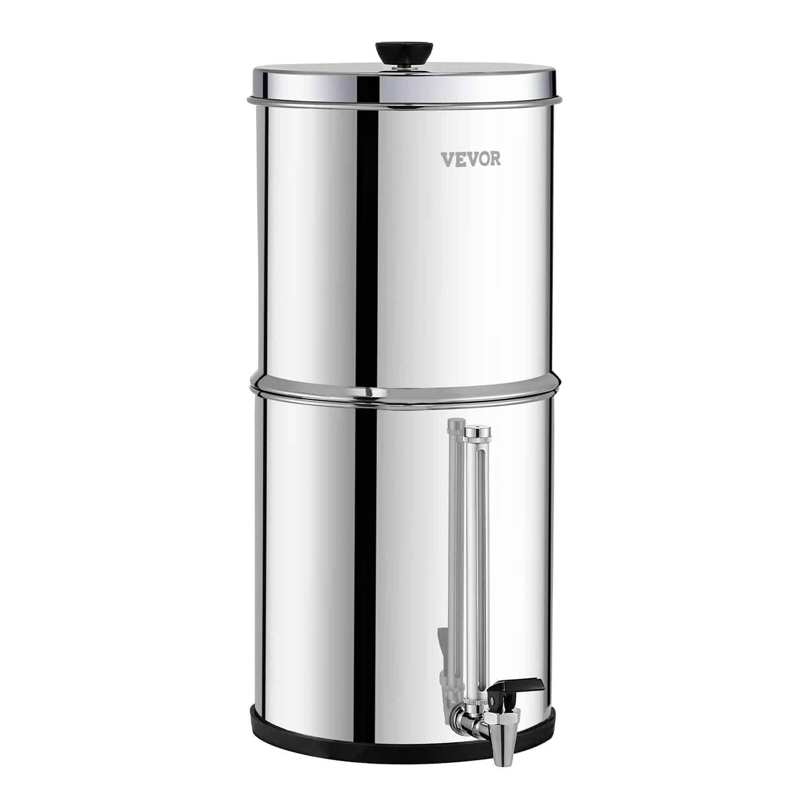 VEVOR 8.5L Gravity Water Filter System, 304 Stainless Steel, Reduces 99% Chlorine & Lead, 2 Carbon Filters, Water Level Spigot - Image 11