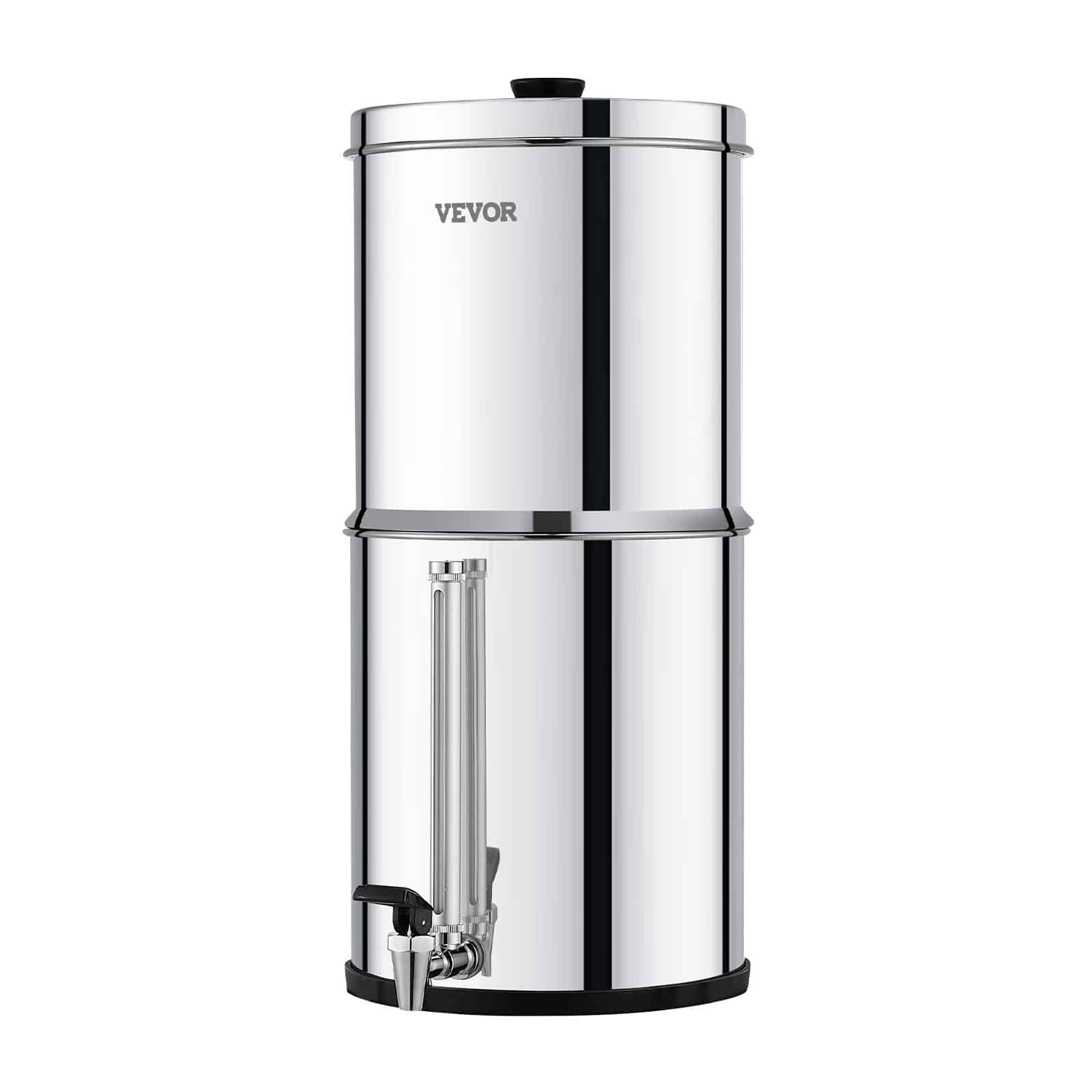 VEVOR 8.5L Gravity Water Filter System, 304 Stainless Steel, Reduces 99% Chlorine & Lead, 2 Carbon Filters, Water Level Spigot - Image 12