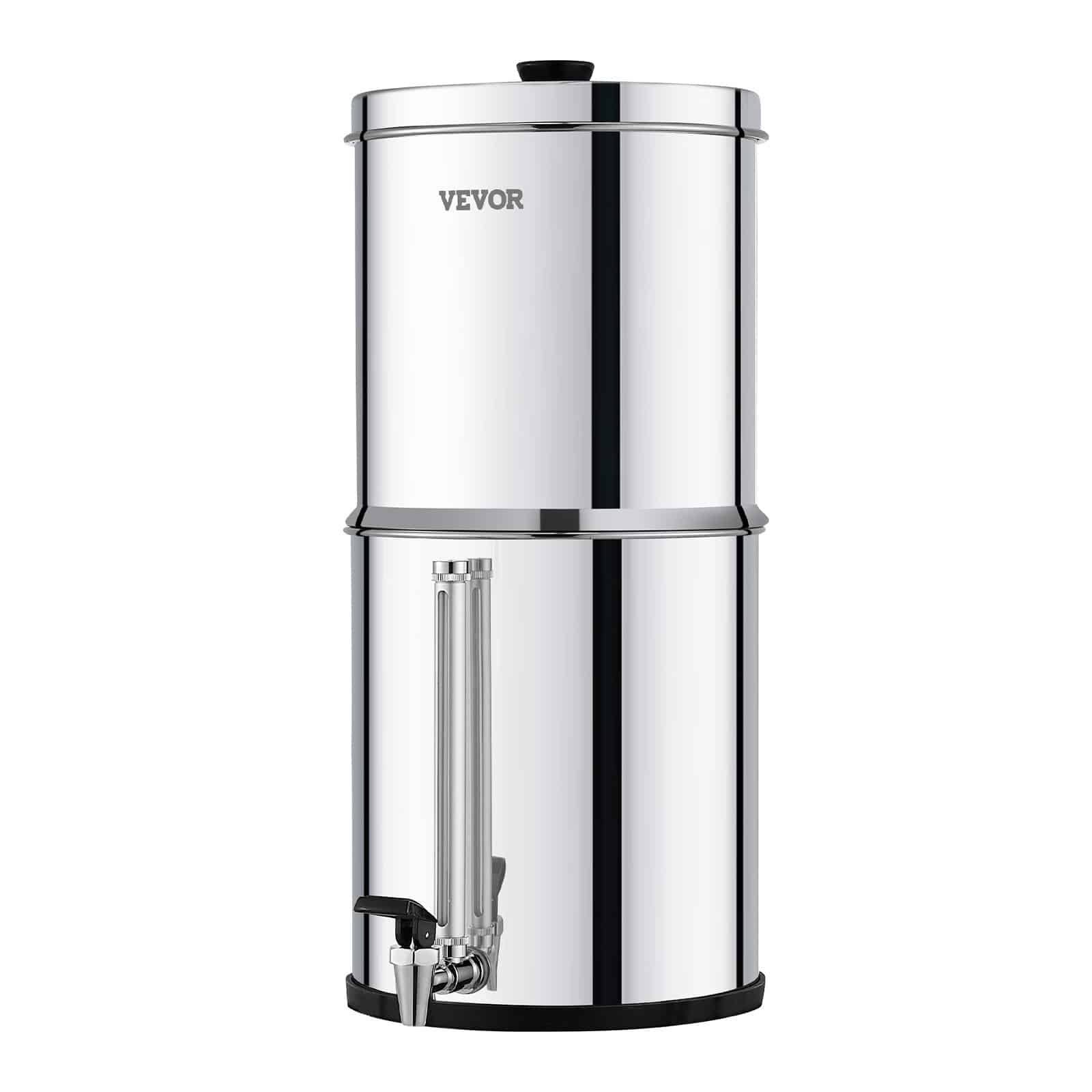 VEVOR 8.5L Gravity Water Filter System, 304 Stainless Steel, Reduces 99% Chlorine & Lead, 2 Carbon Filters, Water Level Spigot - Image 9