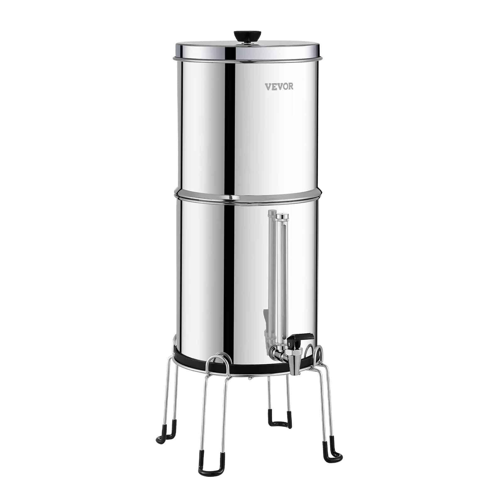 VEVOR 8.5L Gravity Water Filter, 304 Stainless Steel Countertop System with 2 Ceramic Carbon Filters, Reduces Chlorine & Lead - Image 11