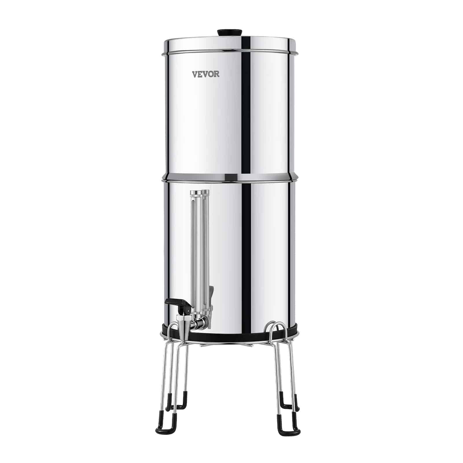 VEVOR 8.5L Gravity Water Filter, 304 Stainless Steel Countertop System with 2 Ceramic Carbon Filters, Reduces Chlorine & Lead - Image 12