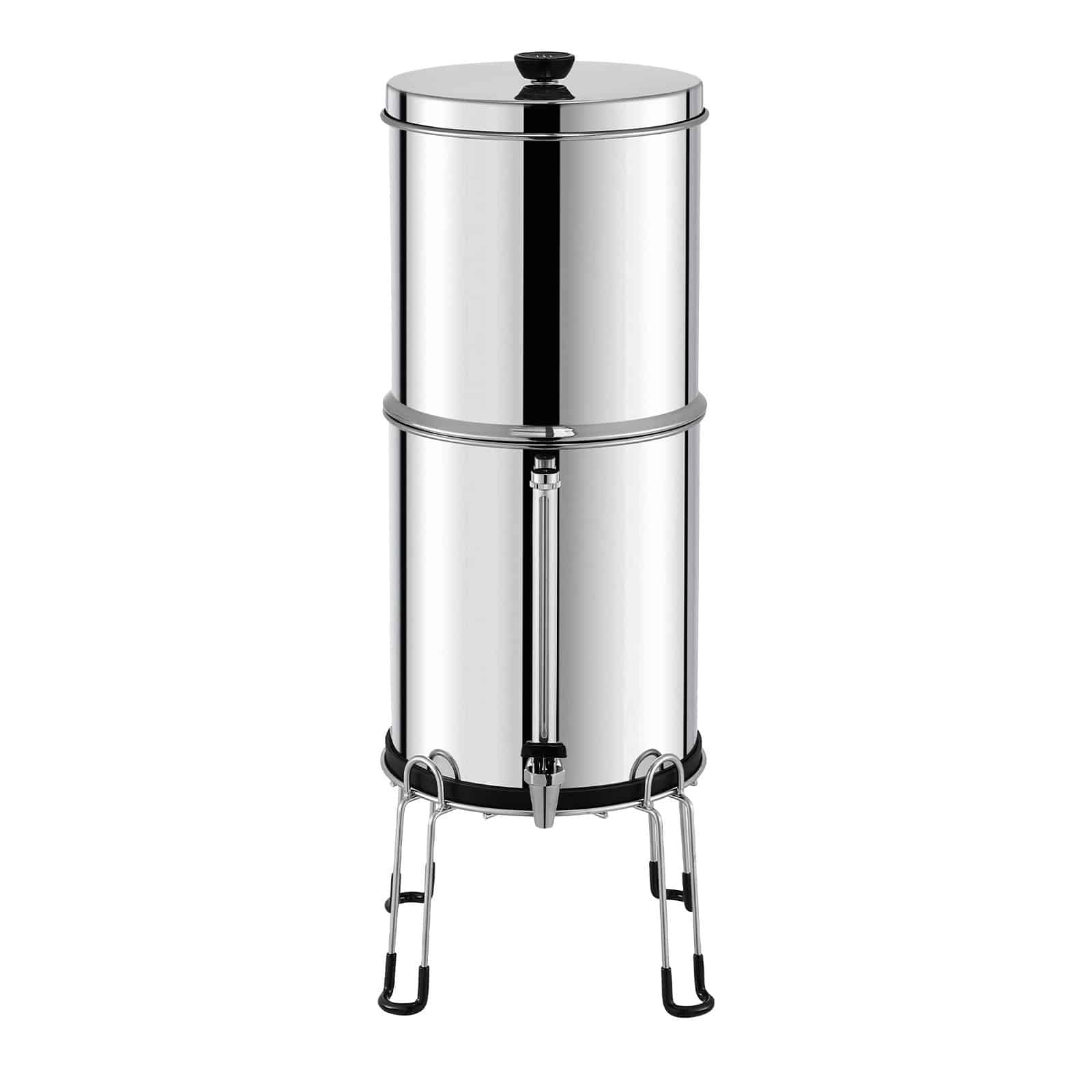 VEVOR 8.5L Stainless Steel Gravity Water Filter, 2 Carbon Filters, Visual Spigot, Stand, Removes 99% Chlorine & Heavy Metals - Image 10
