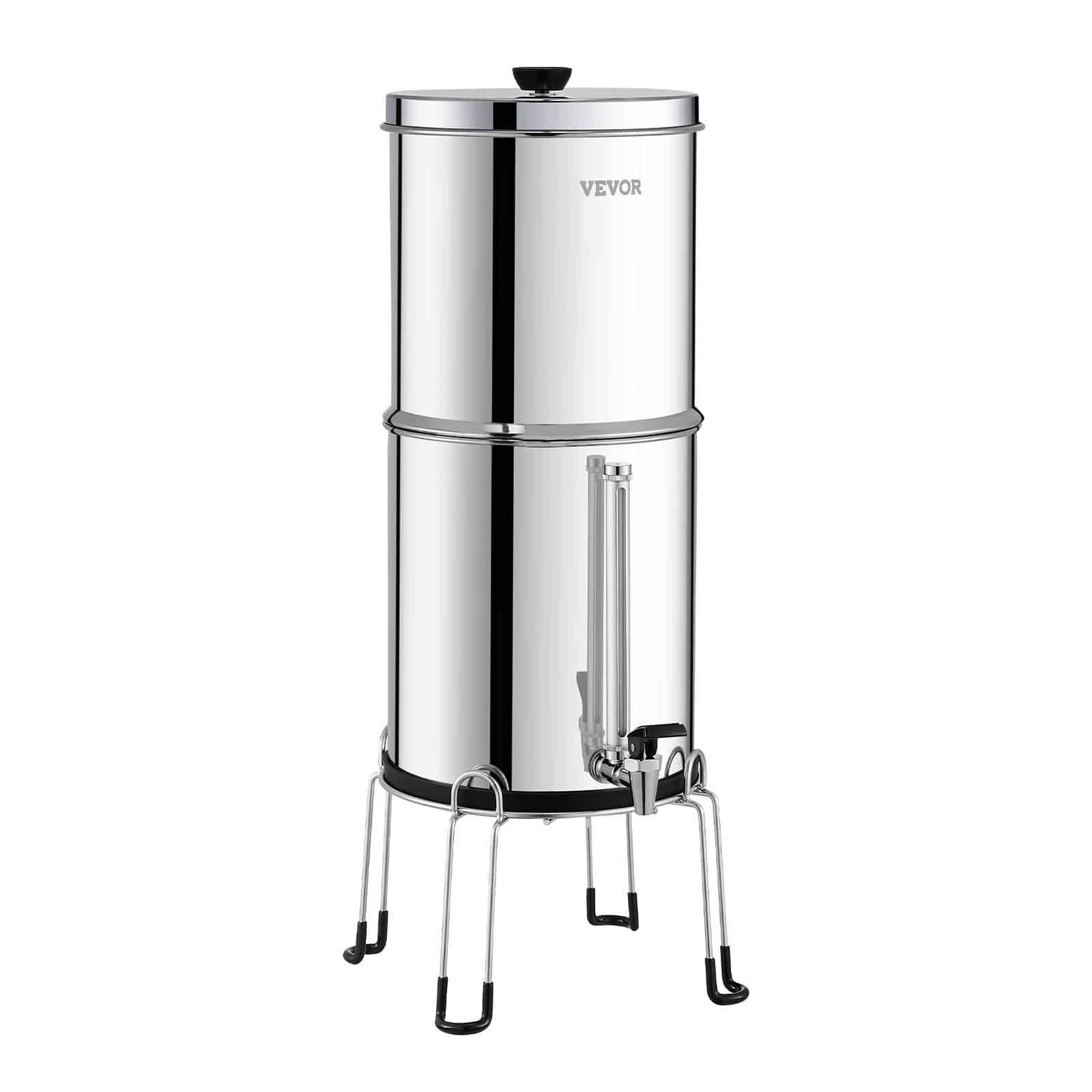 VEVOR 8.5L Stainless Steel Gravity Water Filter, 2 Carbon Filters, Visual Spigot, Stand, Removes 99% Chlorine & Heavy Metals - Image 11