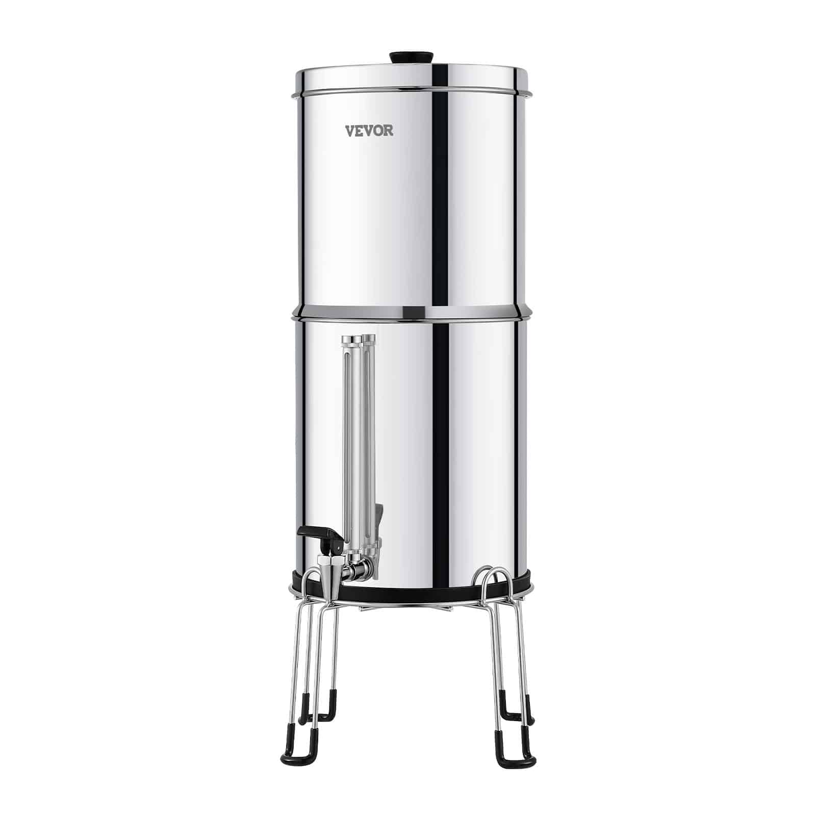 VEVOR 8.5L Stainless Steel Gravity Water Filter, 2 Carbon Filters, Visual Spigot, Stand, Removes 99% Chlorine & Heavy Metals - Image 12