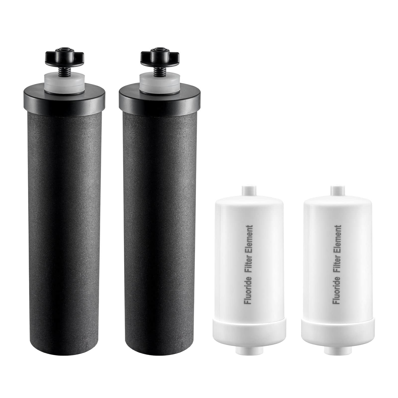 VEVOR Gravity Water Filter Replacement Set, 2 Activated Carbon + 2 Fluoride Filters, Compatible with Most Brands, Pack of 4 - Image 10
