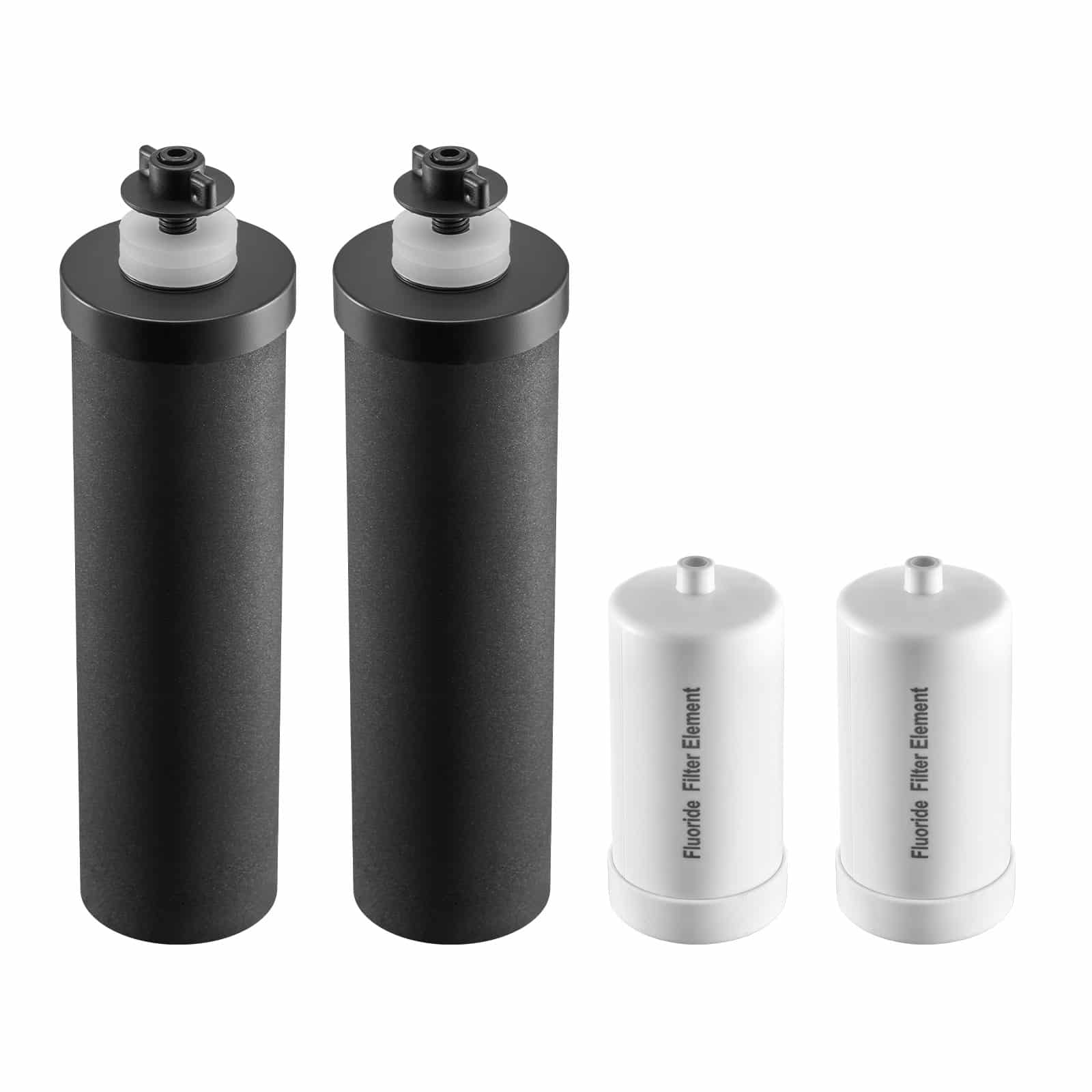 VEVOR Gravity Water Filter Replacement Set, 2 Activated Carbon + 2 Fluoride Filters, Compatible with Most Brands, Pack of 4 - Image 11