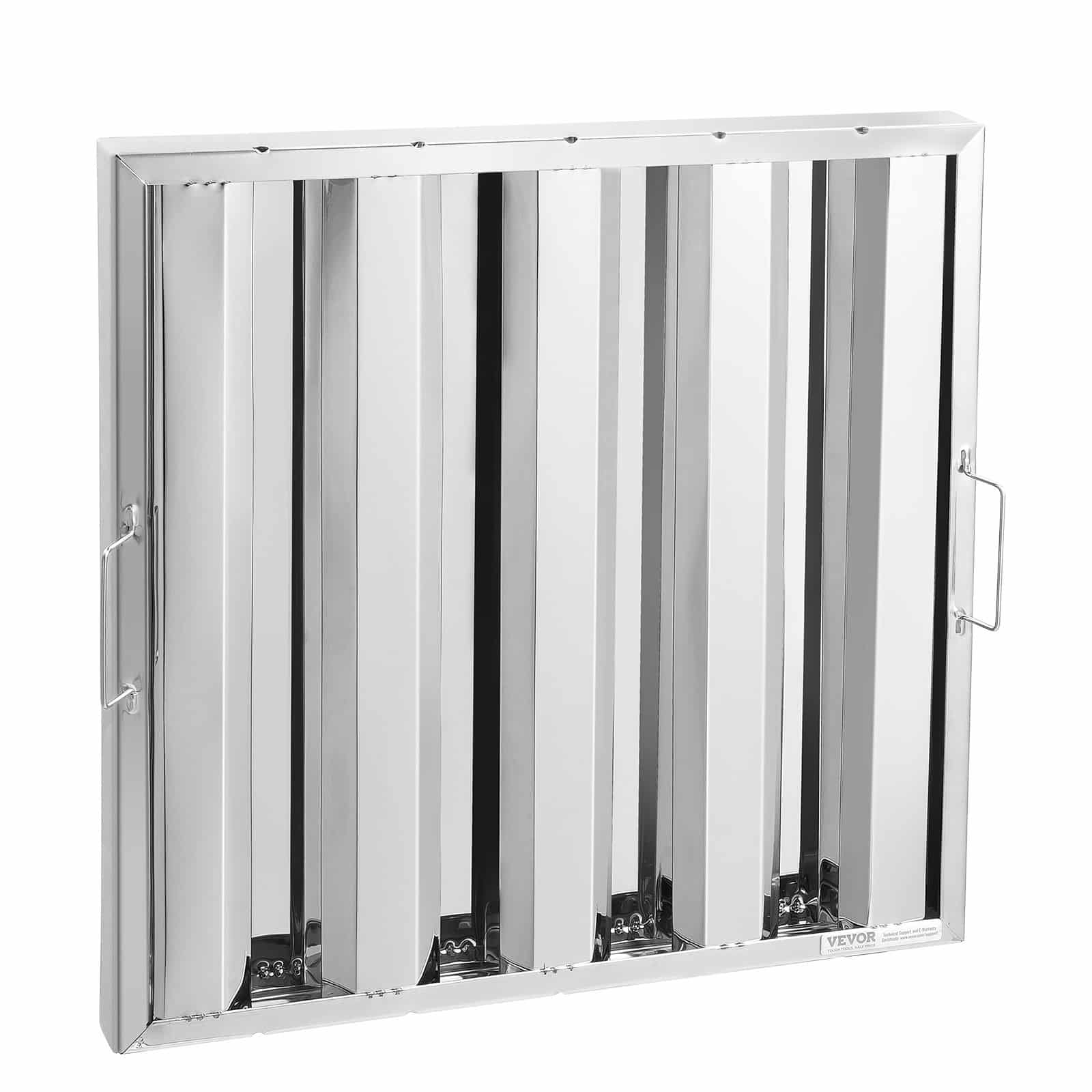 VEVOR Stainless Steel Baffle Grease Filter for Commercial Kitchen Hoods, 49.5x49.5 cm, 4 Grooves, Easy Clean, 1 Piece — изображение 9
