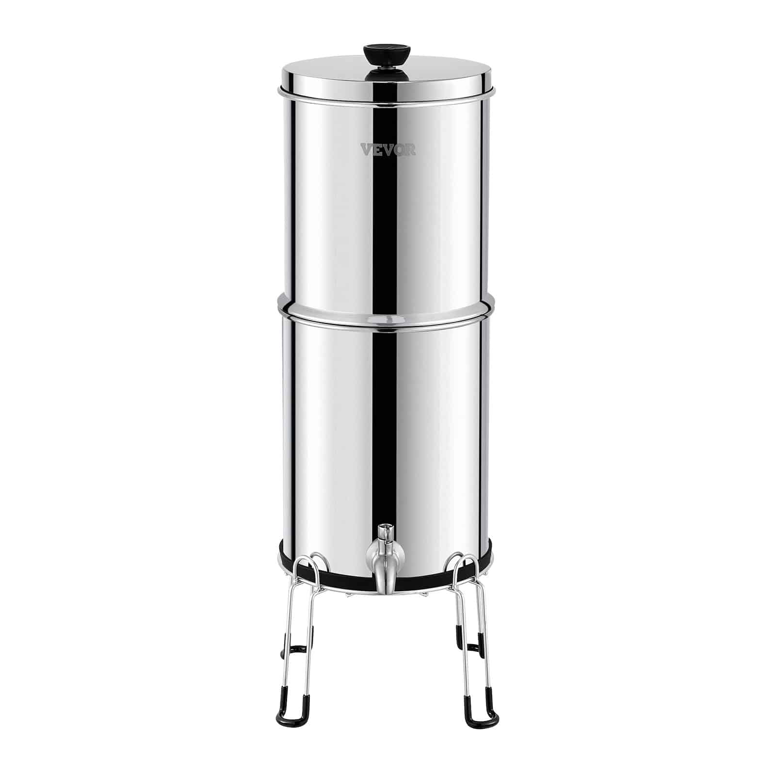 VEVOR 8.5L Gravity Water Filter System, Stainless Steel, 2 Carbon Filters, 99% Chlorine Reduction, for Home, Camping, RV - Image 10
