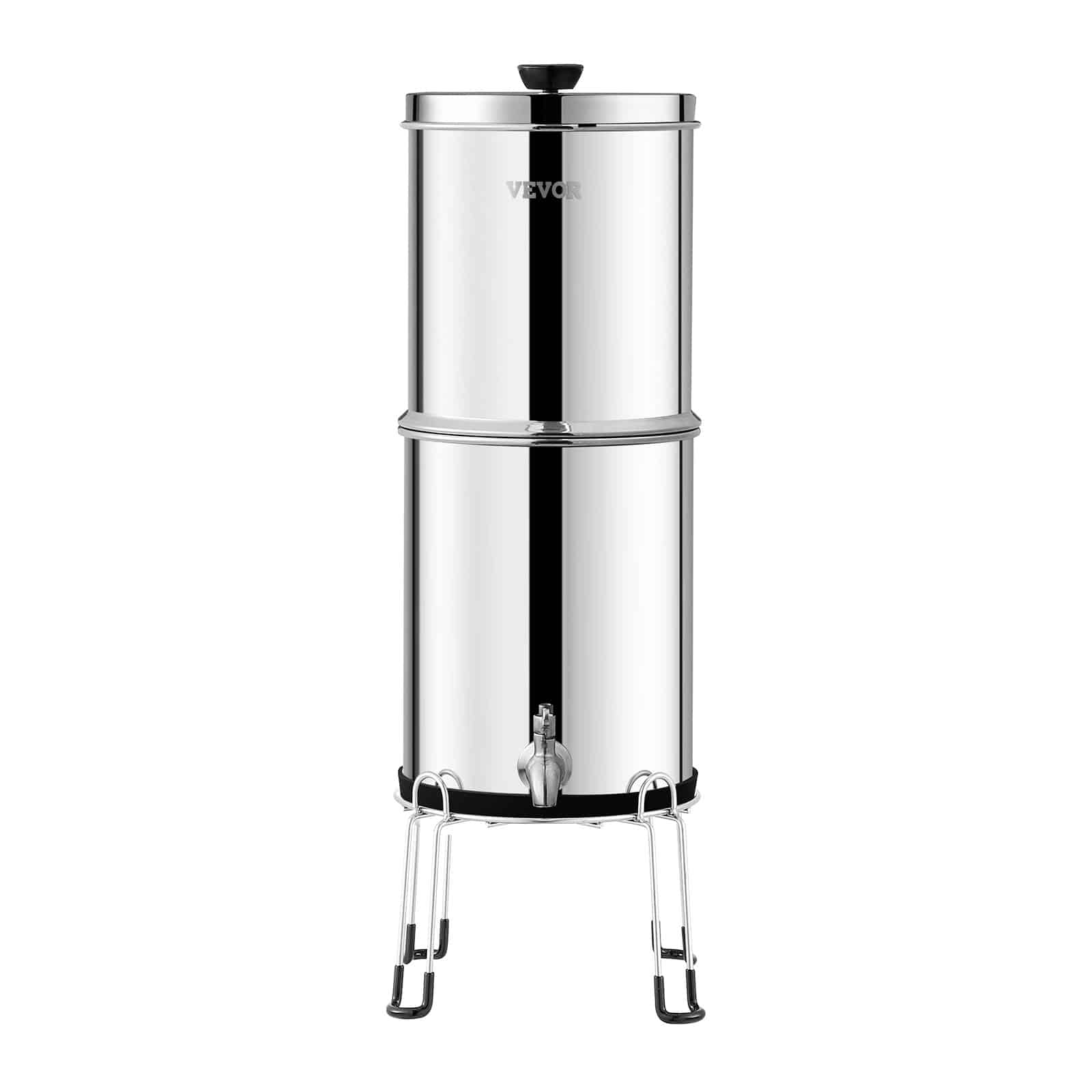 VEVOR 8.5L Gravity Water Filter System, Stainless Steel, 2 Carbon Filters, 99% Chlorine Reduction, for Home, Camping, RV - Image 9
