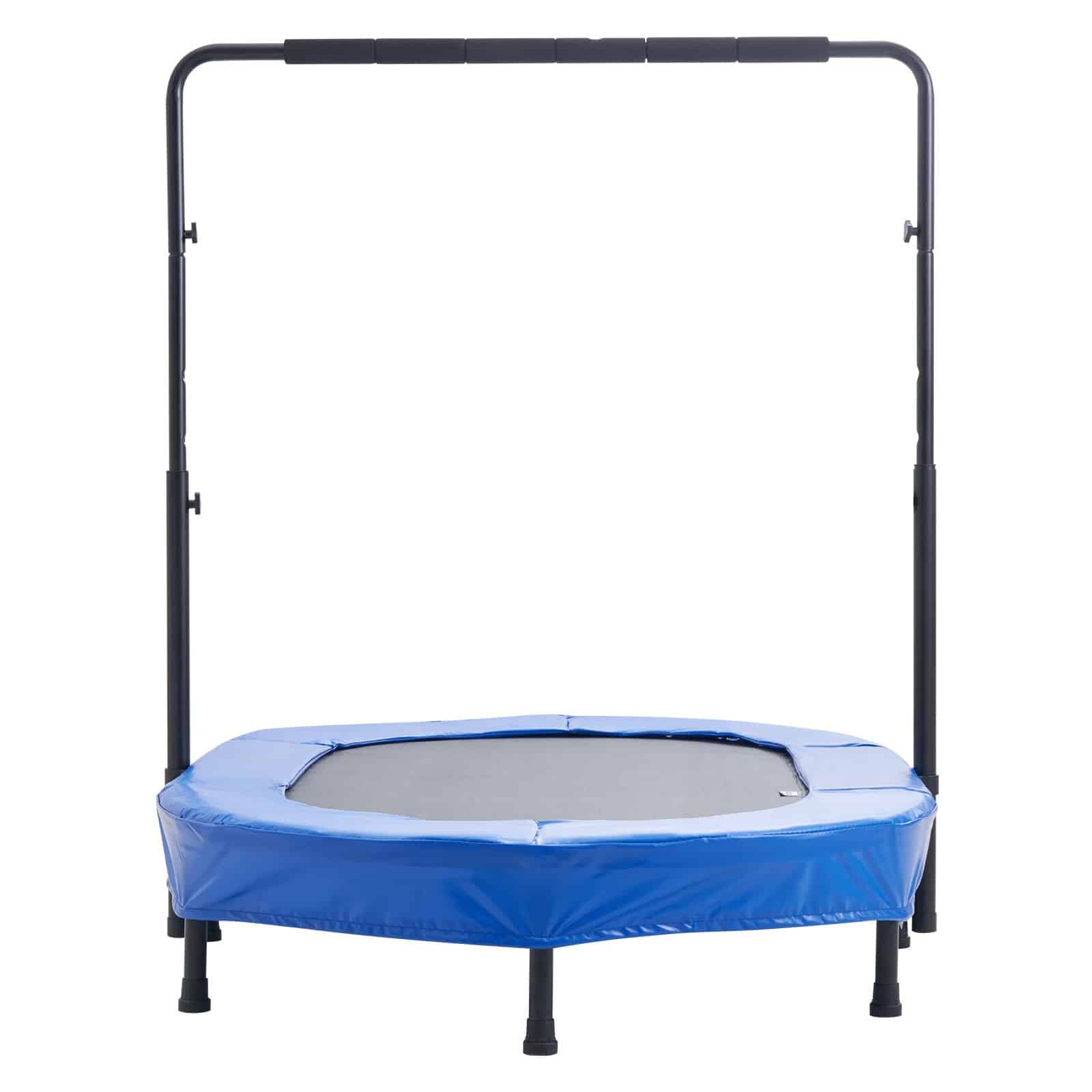 VEVOR Foldable Kids Trampoline 142x91cm with Adjustable Handle, Indoor/Outdoor Rebounder for 3–12 Years, Blue — Attēls 10