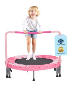 VEVOR 91см детский батут, складной мини-батут с ручкой для использования дома и на улице, для детей от 3 лет, красный